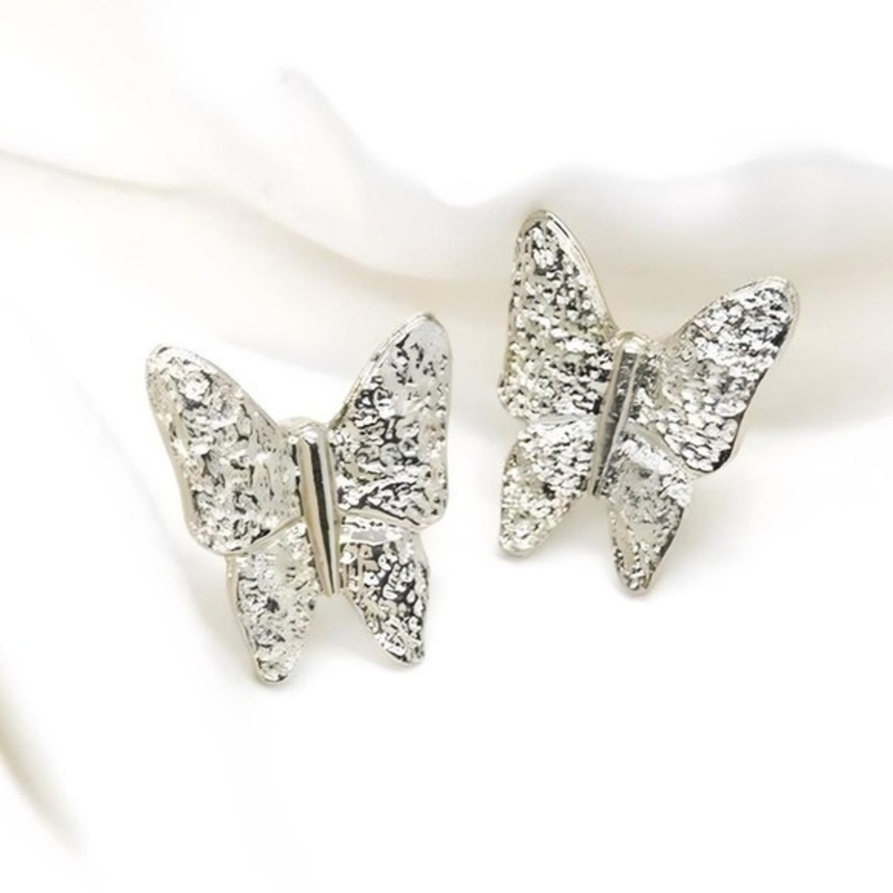 Silver Butterfly Stud Earrings